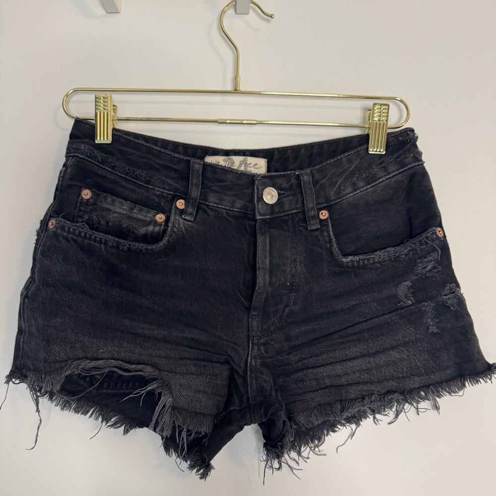 We the Free / Free People Denim Shorts, Black, size 24